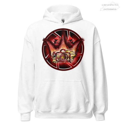 Fleece Hoodie - Quinton Stocton Photography Graphic Design Logo Crown Cardinal Lens Shutter 22 Quinton Stocton Photography Hoodie Quinton Stocton Photography