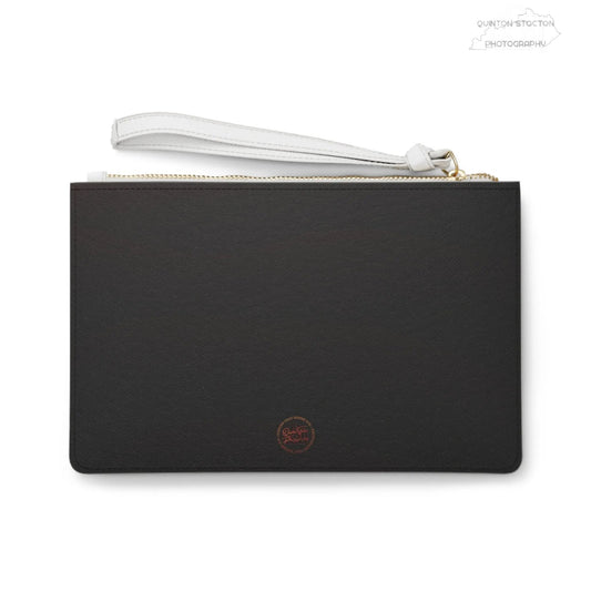 Minimalist Black Leather Clutch Bag – Sleek Wristlet Purse from Quinton Stocton Photography’s “Digital Artisan Elite” limited series Printify Bags Quinton Stocton Photography