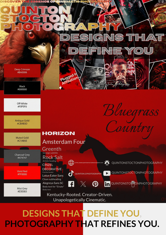 Quinton quickly put together a brand board to display here with elements that might be useful for branding 