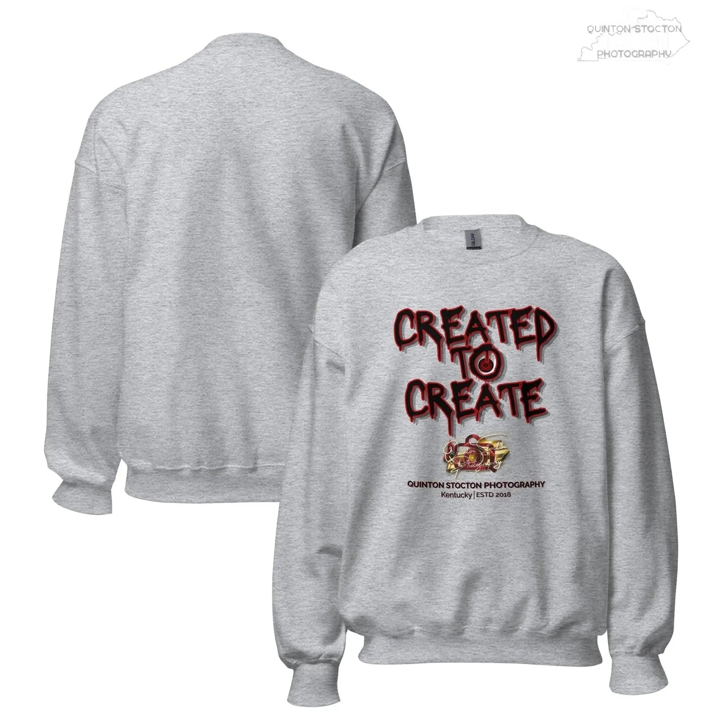 Artistic Graphic Design - Created to Create - Crewneck Sweatshirt - Unisex Heavy Blend - Quinton  Stocton Photography Quinton Stocton Photography Sweatshirt  Quinton Stocton Photography