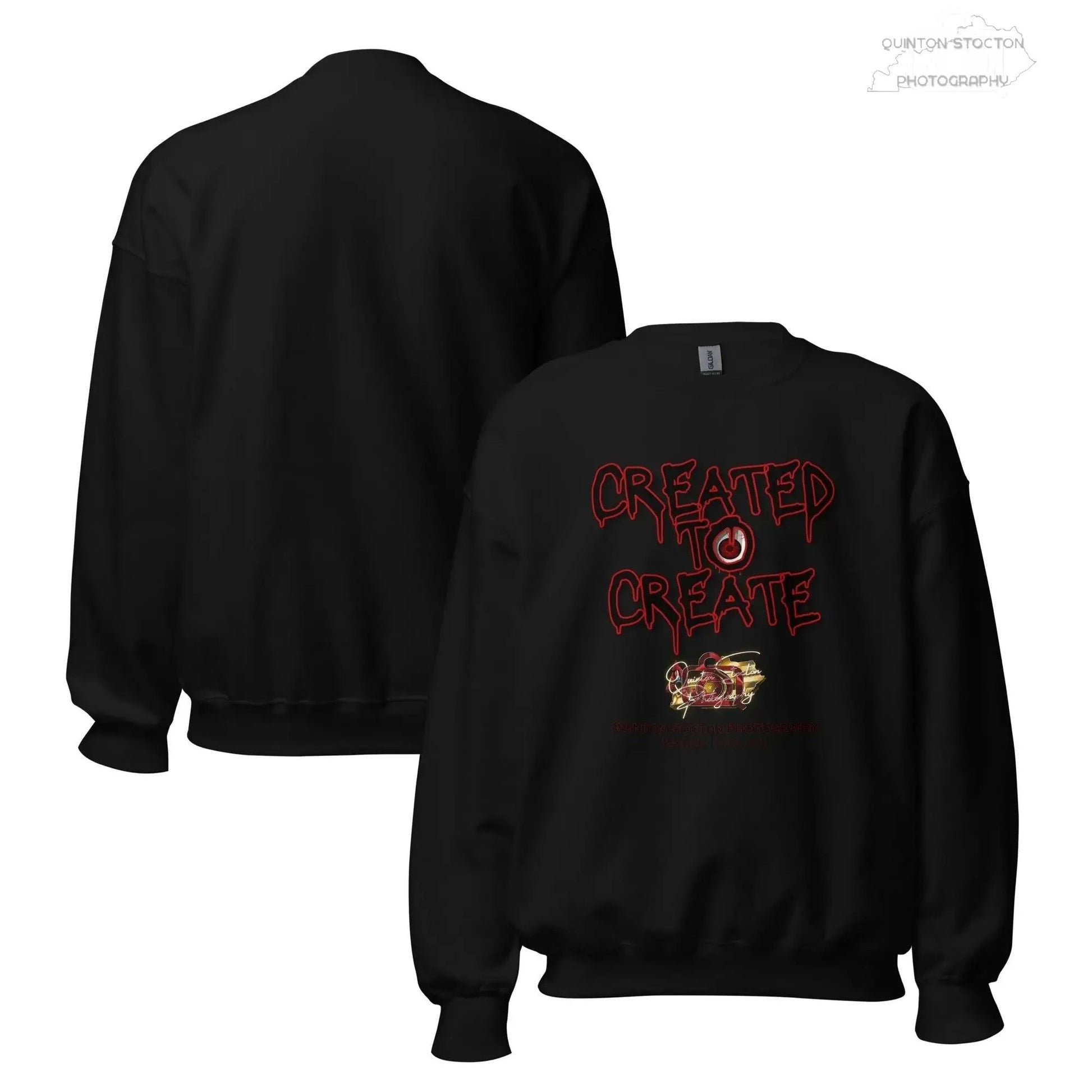 Artistic Graphic Design - Created to Create - Crewneck Sweatshirt - Unisex Heavy Blend - Quinton  Stocton Photography Quinton Stocton Photography Sweatshirt  Quinton Stocton Photography