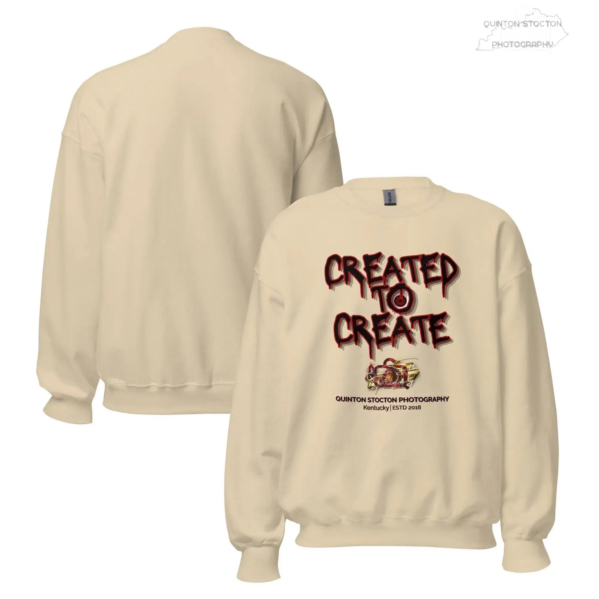 Artistic Graphic Design - Created to Create - Crewneck Sweatshirt - Unisex Heavy Blend - Quinton  Stocton Photography Quinton Stocton Photography Sweatshirt  Quinton Stocton Photography