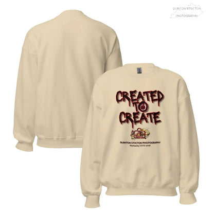 Artistic Graphic Design - Created to Create - Crewneck Sweatshirt - Unisex Heavy Blend - Quinton  Stocton Photography Quinton Stocton Photography Sweatshirt  Quinton Stocton Photography