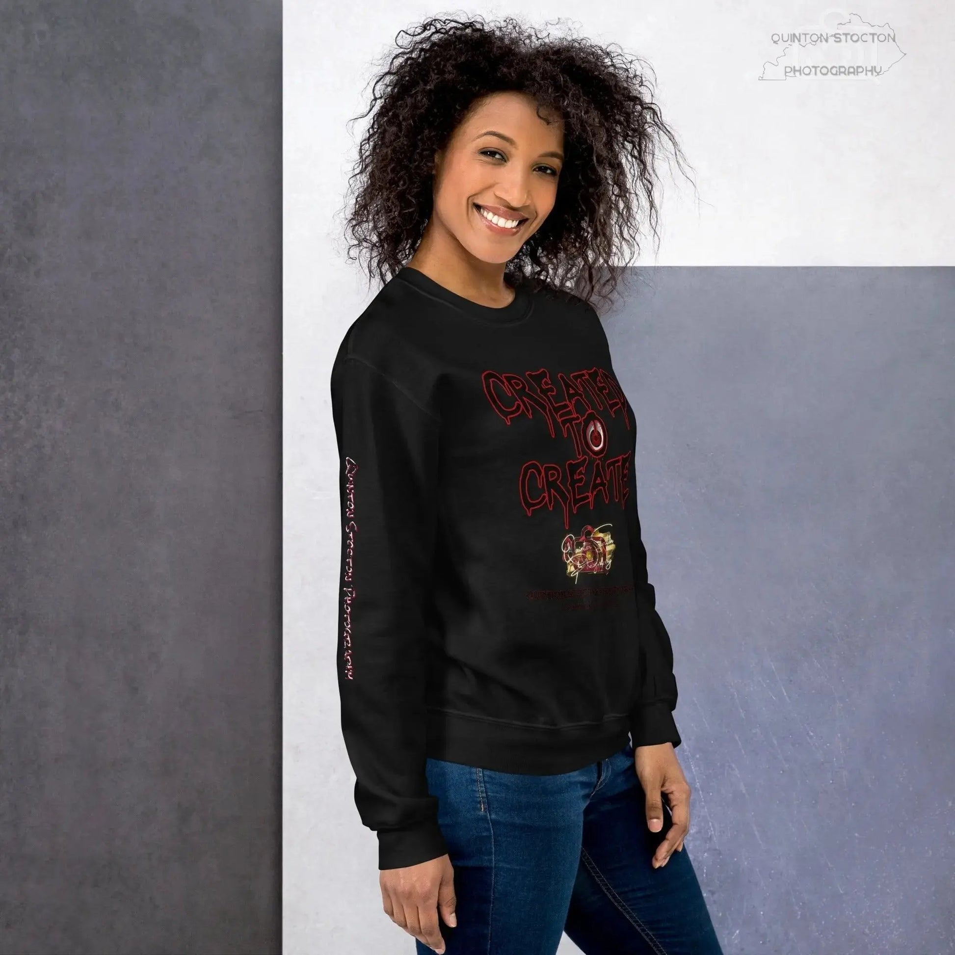 Artistic Graphic Design - Created to Create - Crewneck Sweatshirt - Unisex Heavy Blend - Quinton  Stocton Photography Quinton Stocton Photography Sweatshirt  Quinton Stocton Photography