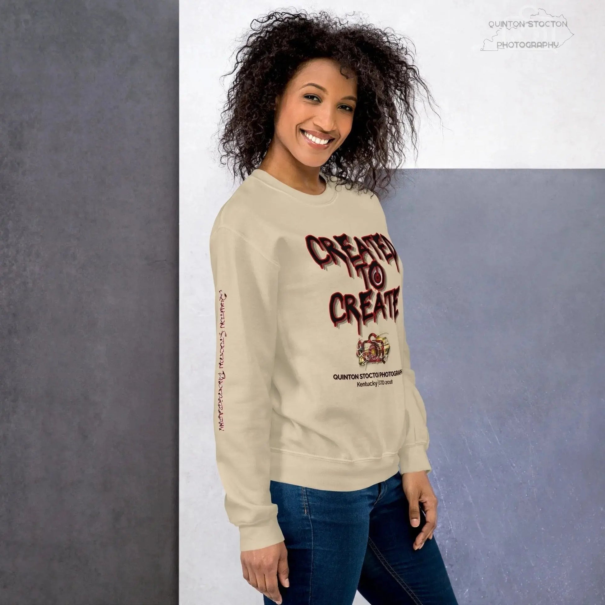 Artistic Graphic Design - Created to Create - Crewneck Sweatshirt - Unisex Heavy Blend - Quinton  Stocton Photography Quinton Stocton Photography Sweatshirt  Quinton Stocton Photography