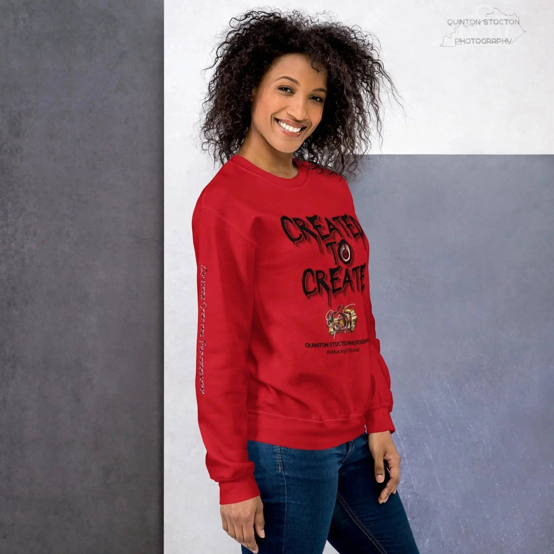 Artistic Graphic Design - Created to Create - Crewneck Sweatshirt - Unisex Heavy Blend - Quinton  Stocton Photography Quinton Stocton Photography Sweatshirt  Quinton Stocton Photography