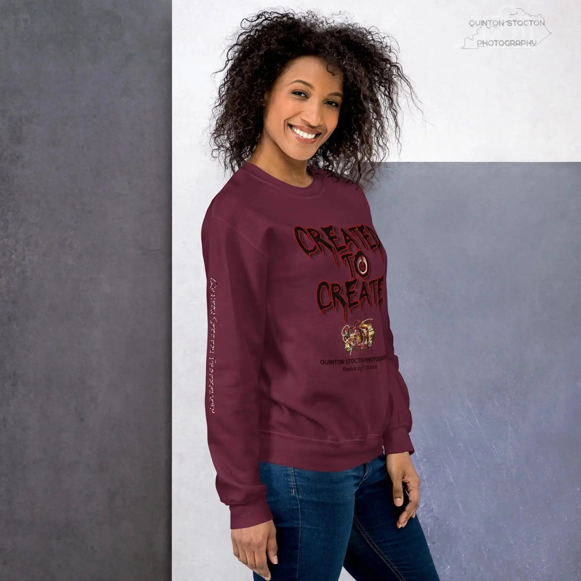 Artistic Graphic Design - Created to Create - Crewneck Sweatshirt - Unisex Heavy Blend - Quinton  Stocton Photography Quinton Stocton Photography Sweatshirt  Quinton Stocton Photography