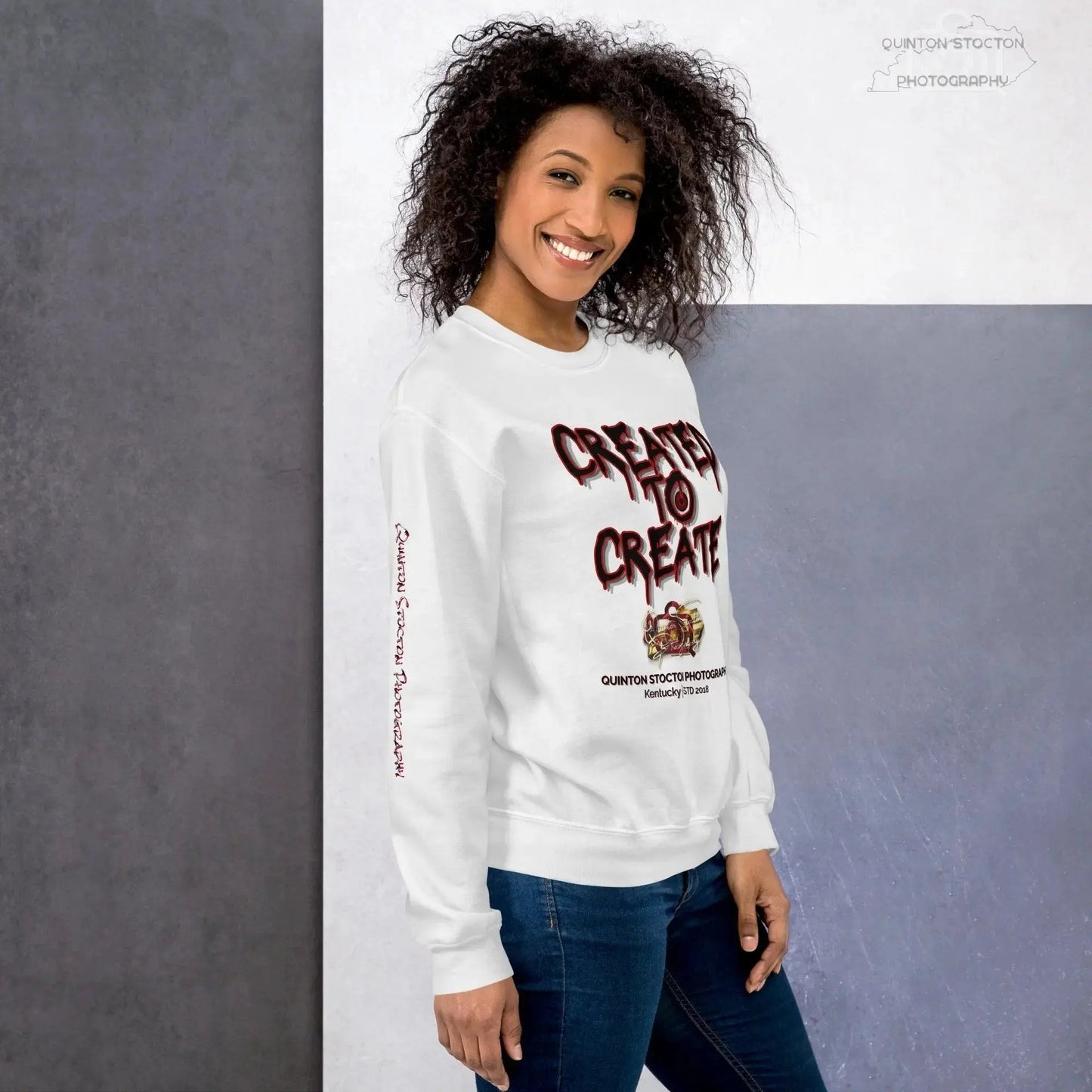 Artistic Graphic Design - Created to Create - Crewneck Sweatshirt - Unisex Heavy Blend - Quinton  Stocton Photography Quinton Stocton Photography Sweatshirt  Quinton Stocton Photography