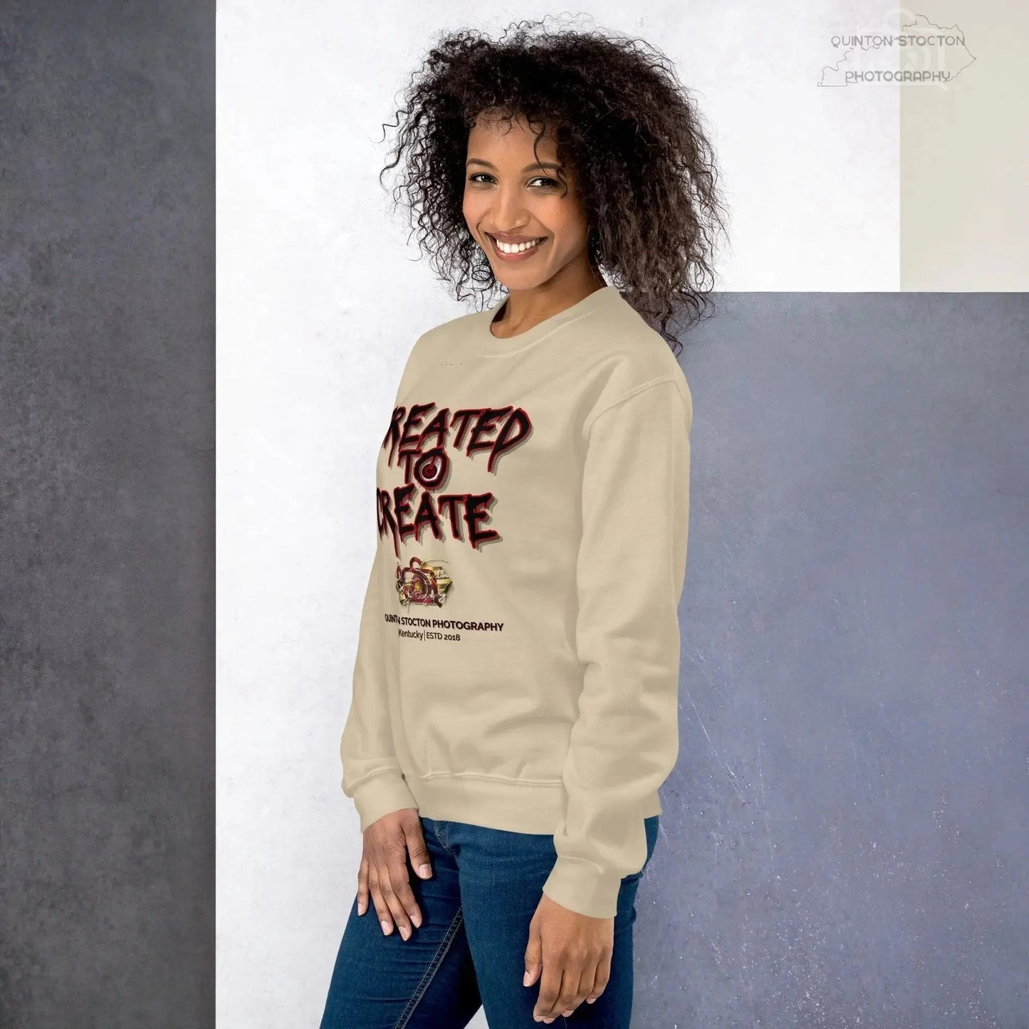 Artistic Graphic Design - Created to Create - Crewneck Sweatshirt - Unisex Heavy Blend - Quinton  Stocton Photography Quinton Stocton Photography Sweatshirt  Quinton Stocton Photography