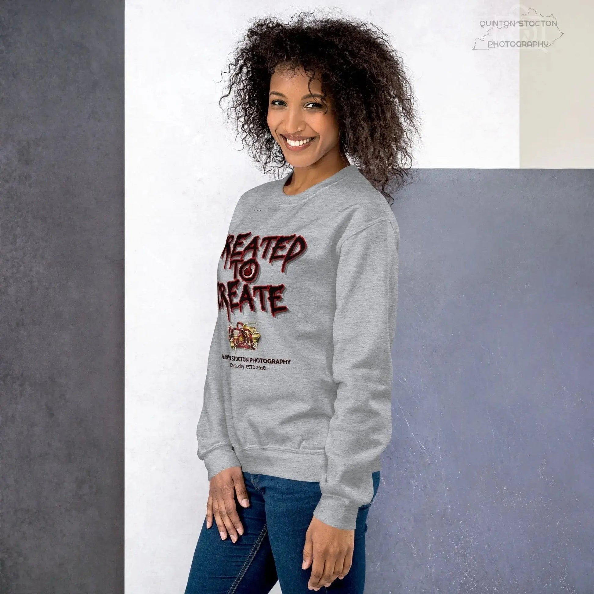 Artistic Graphic Design - Created to Create - Crewneck Sweatshirt - Unisex Heavy Blend - Quinton  Stocton Photography Quinton Stocton Photography Sweatshirt  Quinton Stocton Photography