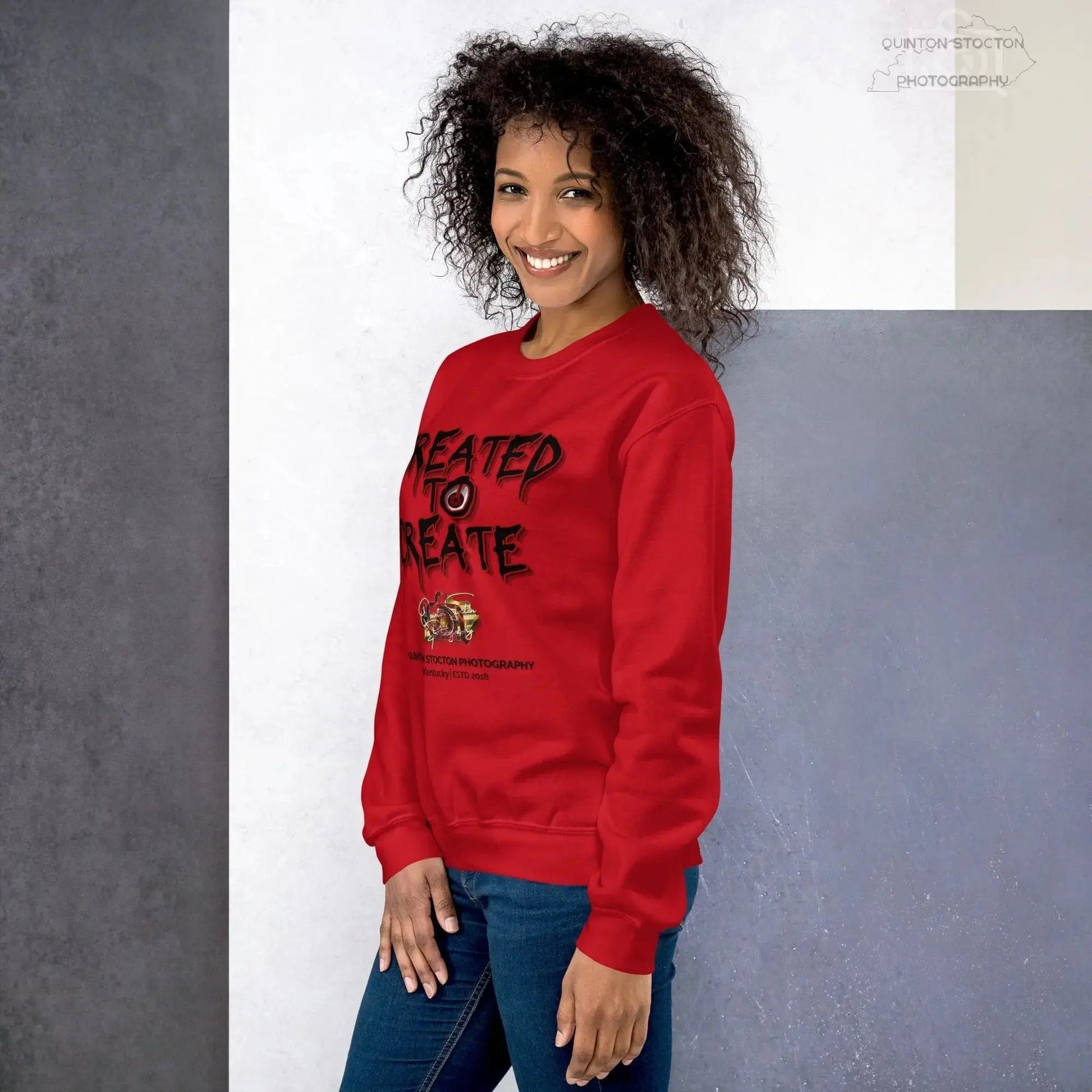 Artistic Graphic Design - Created to Create - Crewneck Sweatshirt - Unisex Heavy Blend - Quinton  Stocton Photography Quinton Stocton Photography Sweatshirt  Quinton Stocton Photography