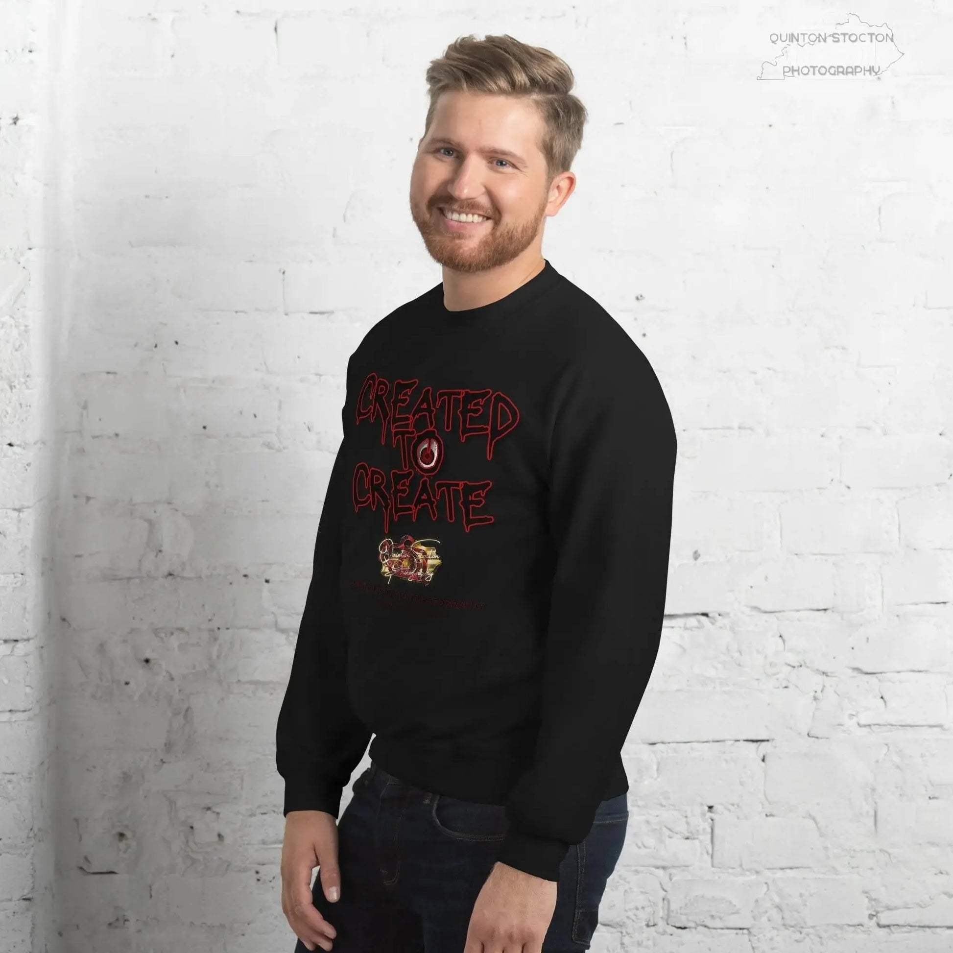 Artistic Graphic Design - Created to Create - Crewneck Sweatshirt - Unisex Heavy Blend - Quinton  Stocton Photography Quinton Stocton Photography Sweatshirt  Quinton Stocton Photography