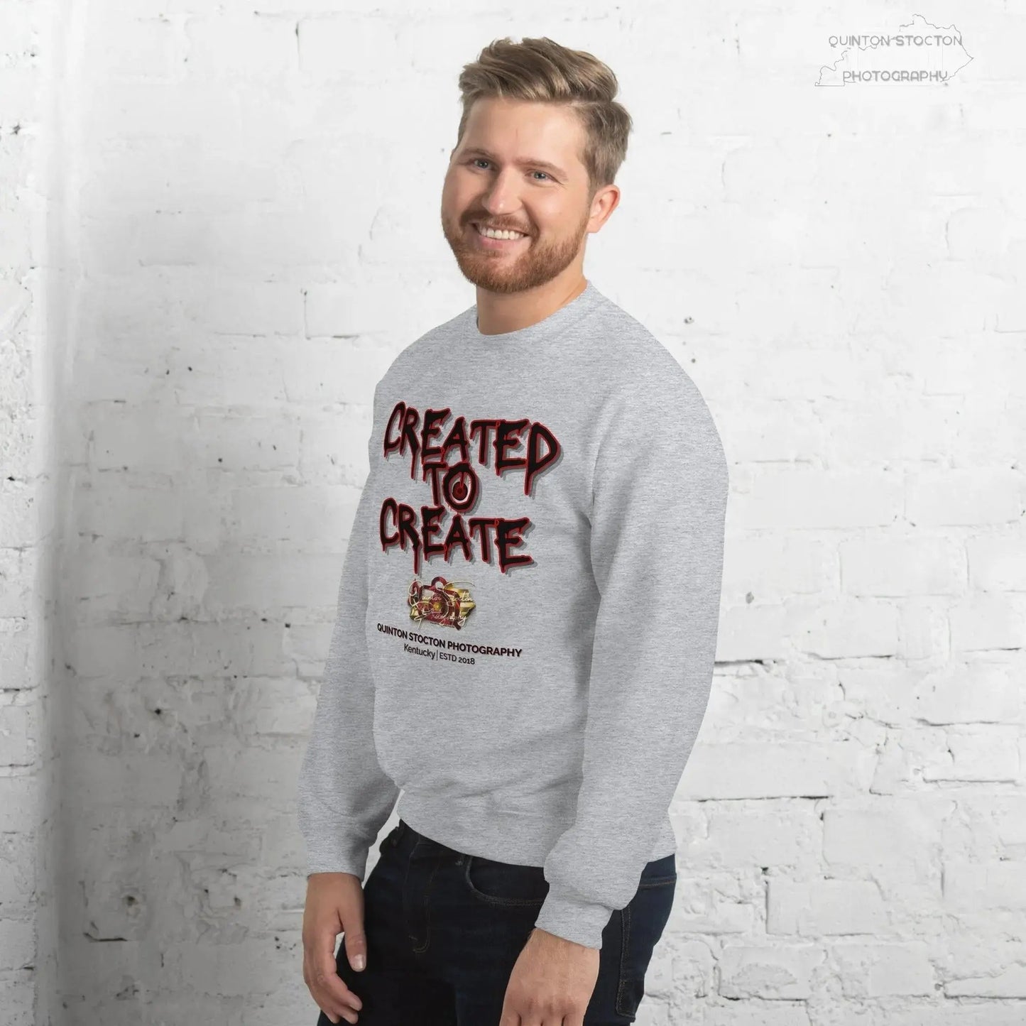 Artistic Graphic Design - Created to Create - Crewneck Sweatshirt - Unisex Heavy Blend - Quinton  Stocton Photography Quinton Stocton Photography Sweatshirt  Quinton Stocton Photography