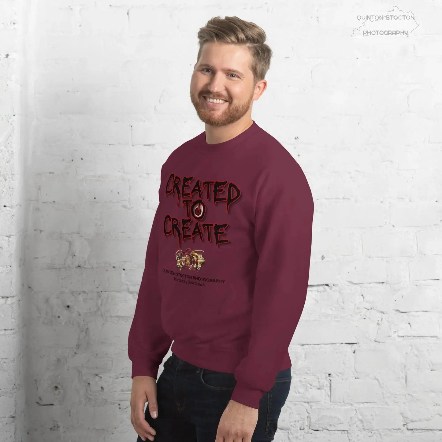 Artistic Graphic Design - Created to Create - Crewneck Sweatshirt - Unisex Heavy Blend - Quinton  Stocton Photography Quinton Stocton Photography Sweatshirt  Quinton Stocton Photography