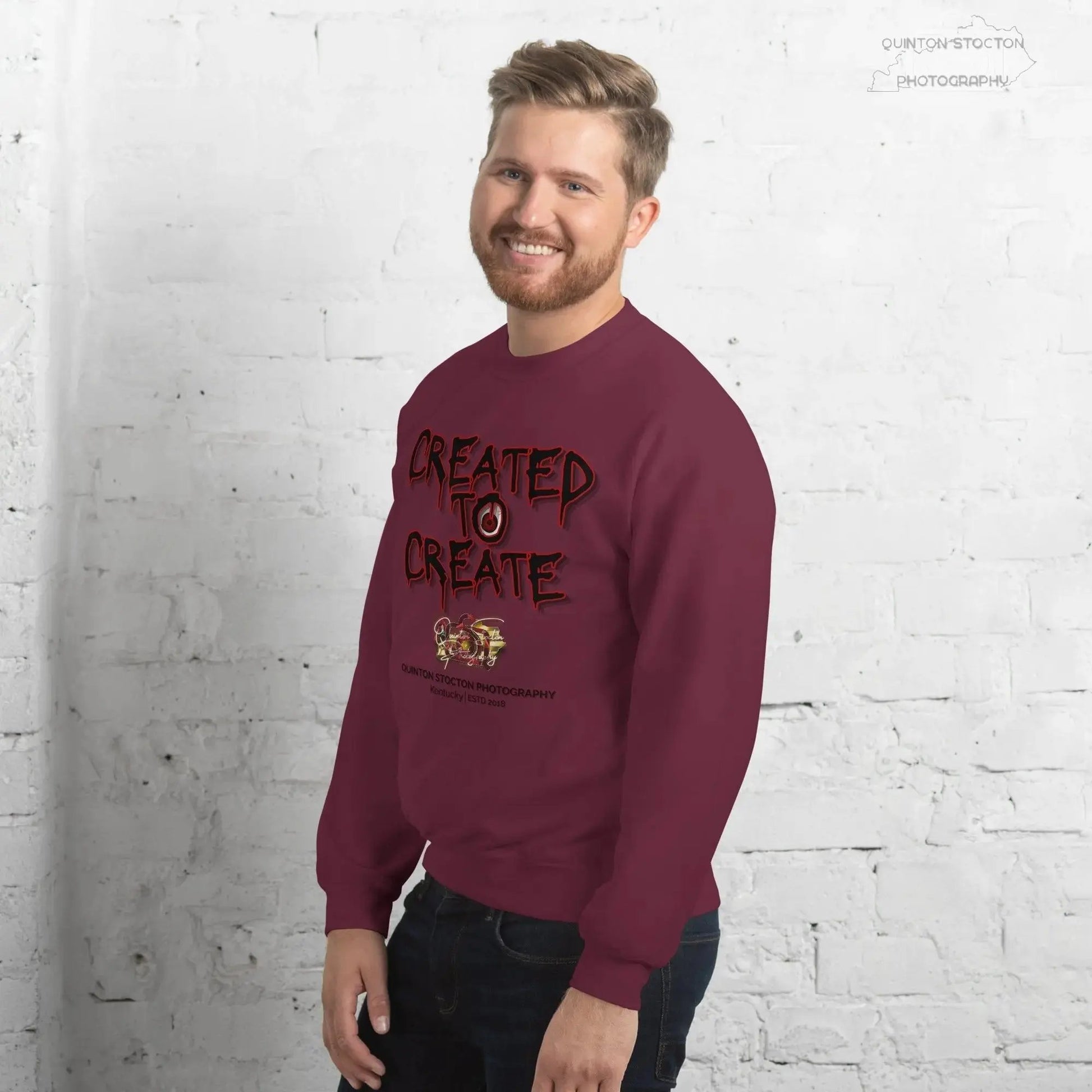 Artistic Graphic Design - Created to Create - Crewneck Sweatshirt - Unisex Heavy Blend - Quinton  Stocton Photography Quinton Stocton Photography Sweatshirt  Quinton Stocton Photography