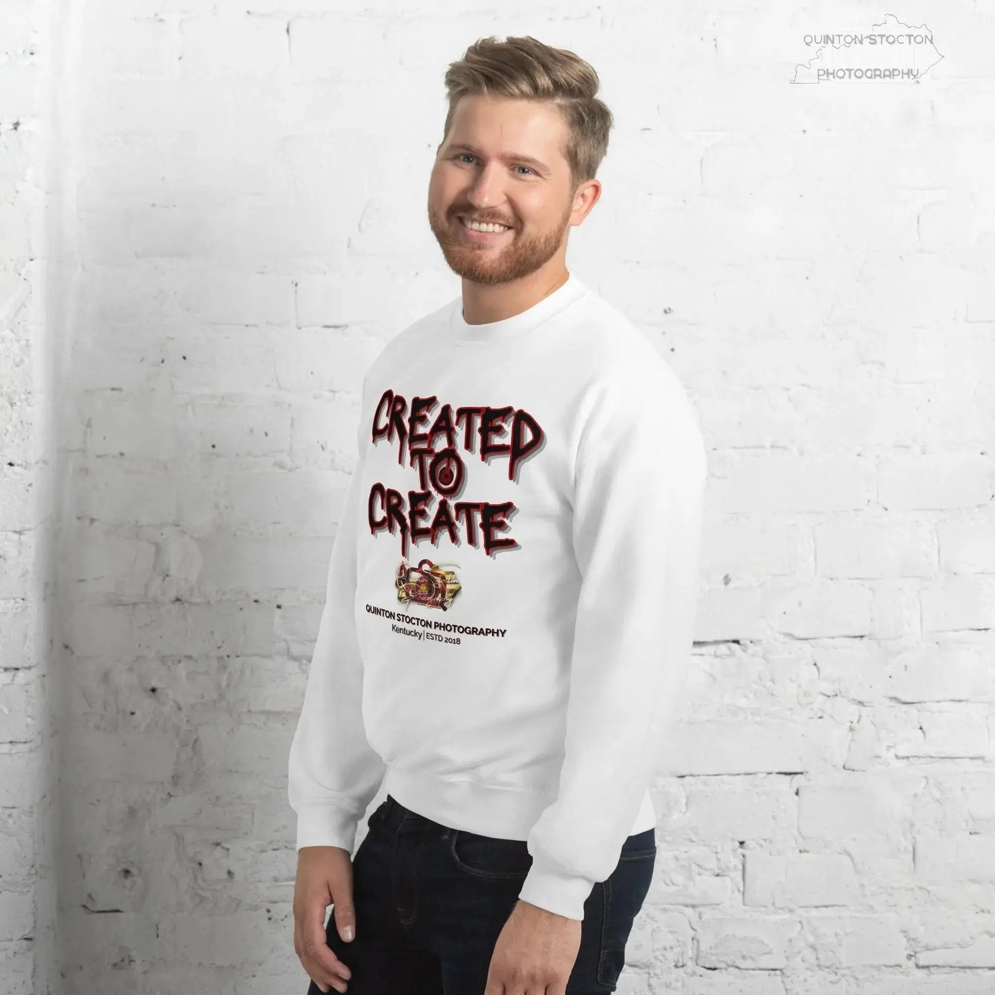 Artistic Graphic Design - Created to Create - Crewneck Sweatshirt - Unisex Heavy Blend - Quinton  Stocton Photography Quinton Stocton Photography Sweatshirt  Quinton Stocton Photography