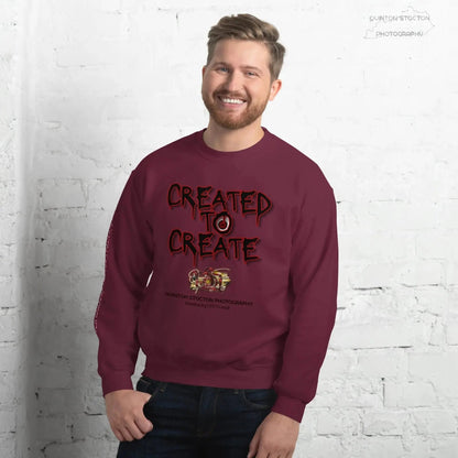 Artistic Graphic Design - Created to Create - Crewneck Sweatshirt - Unisex Heavy Blend - Quinton  Stocton Photography Quinton Stocton Photography Sweatshirt  Quinton Stocton Photography