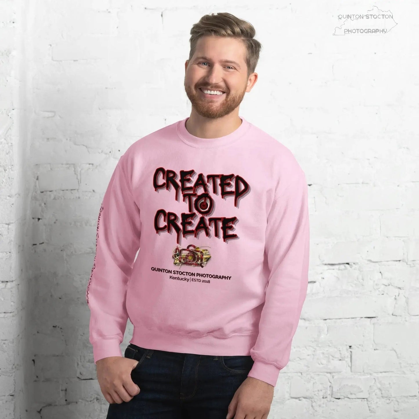 Artistic Graphic Design - Created to Create - Crewneck Sweatshirt - Unisex Heavy Blend - Quinton  Stocton Photography Quinton Stocton Photography Sweatshirt  Quinton Stocton Photography