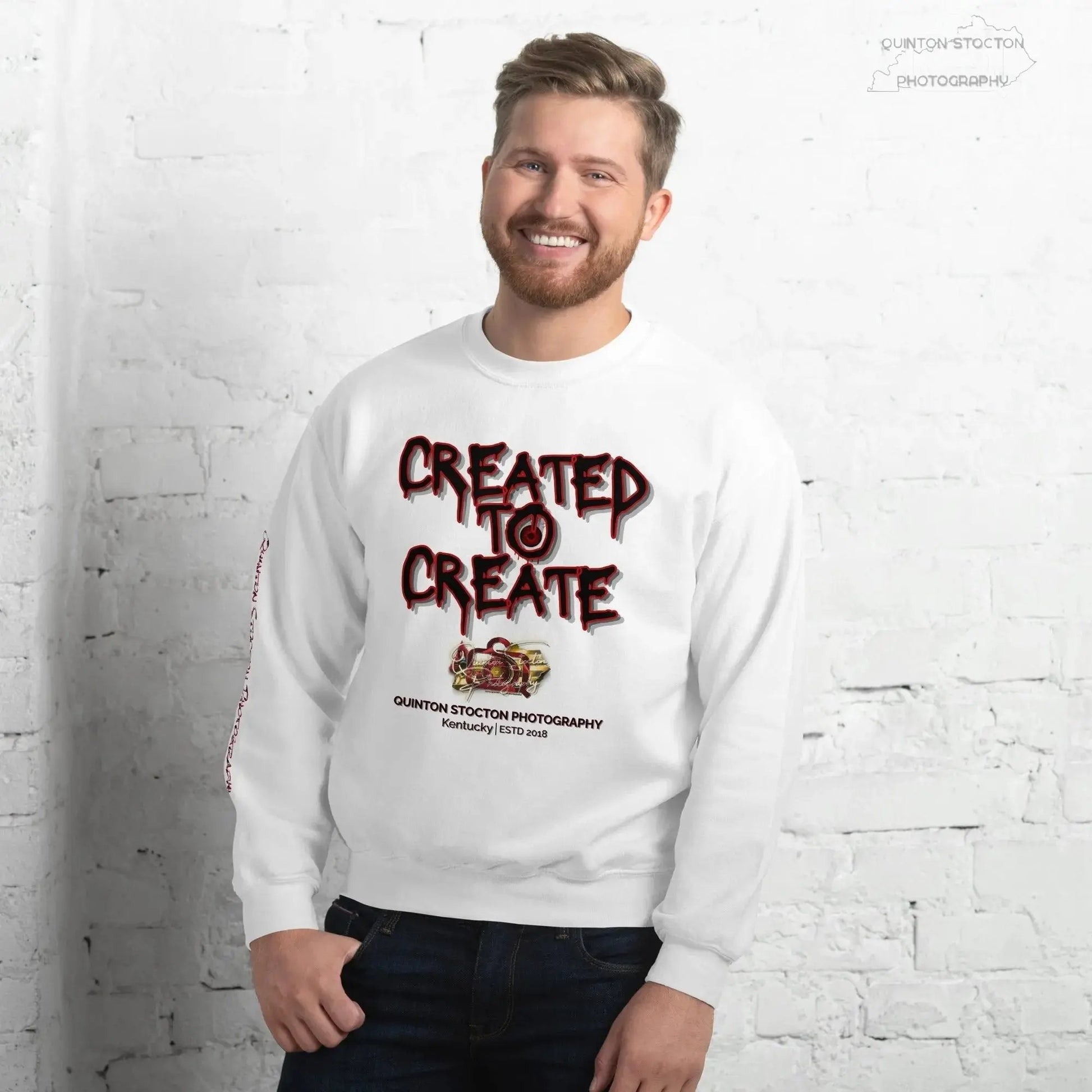 Artistic Graphic Design - Created to Create - Crewneck Sweatshirt - Unisex Heavy Blend - Quinton  Stocton Photography Quinton Stocton Photography Sweatshirt  Quinton Stocton Photography