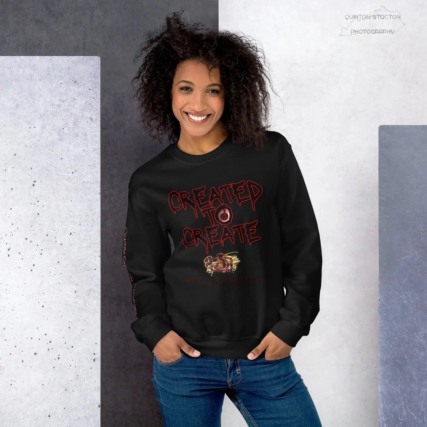 Artistic Graphic Design - Created to Create - Crewneck Sweatshirt - Unisex Heavy Blend - Quinton  Stocton Photography Quinton Stocton Photography Sweatshirt  Quinton Stocton Photography
