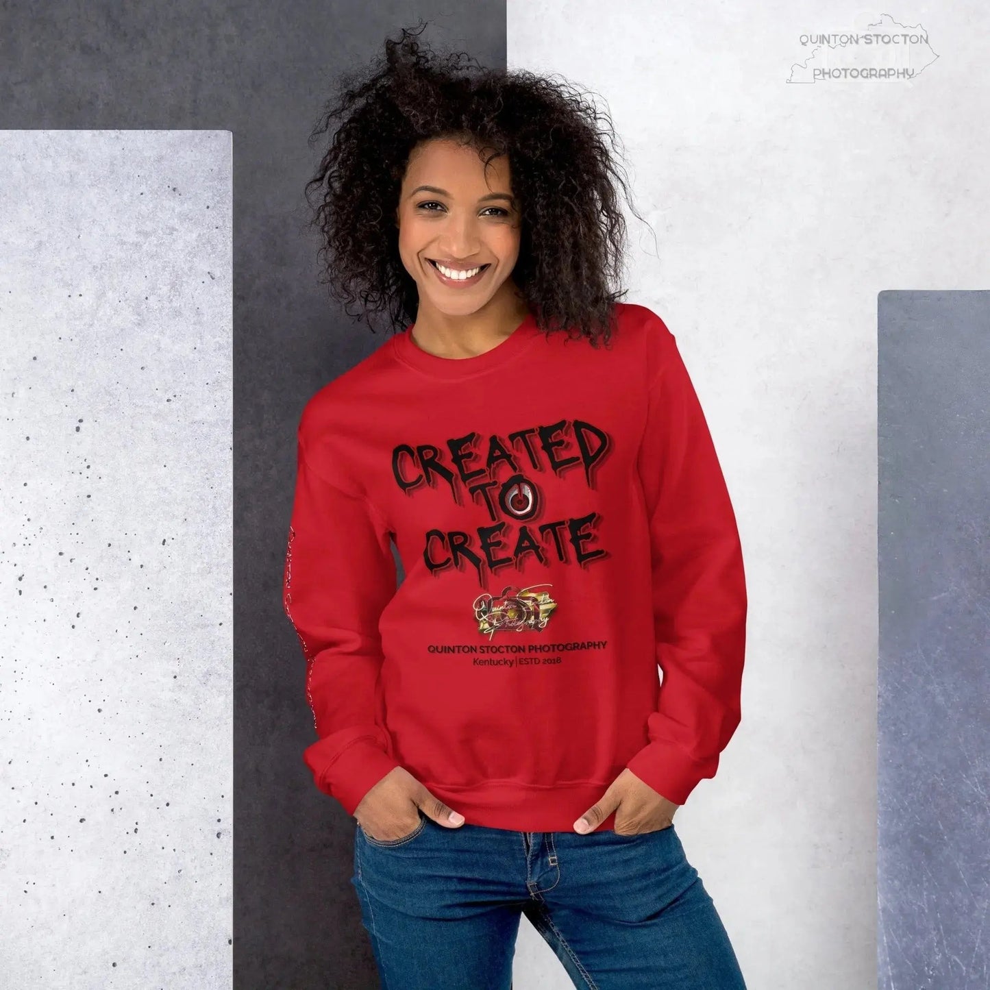Artistic Graphic Design - Created to Create - Crewneck Sweatshirt - Unisex Heavy Blend - Quinton  Stocton Photography Quinton Stocton Photography Sweatshirt  Quinton Stocton Photography