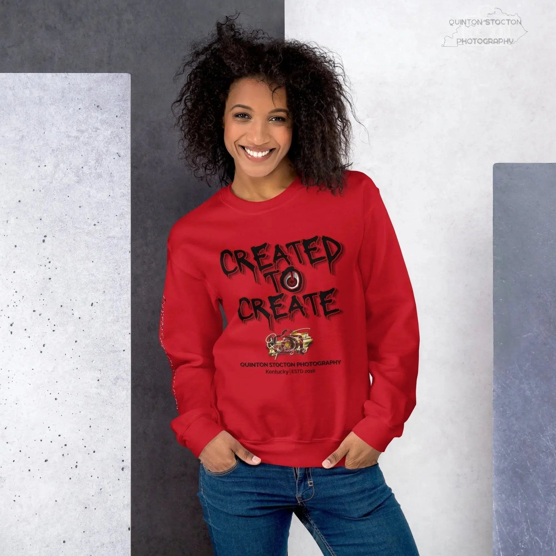 Artistic Graphic Design - Created to Create - Crewneck Sweatshirt - Unisex Heavy Blend - Quinton  Stocton Photography Quinton Stocton Photography Sweatshirt  Quinton Stocton Photography