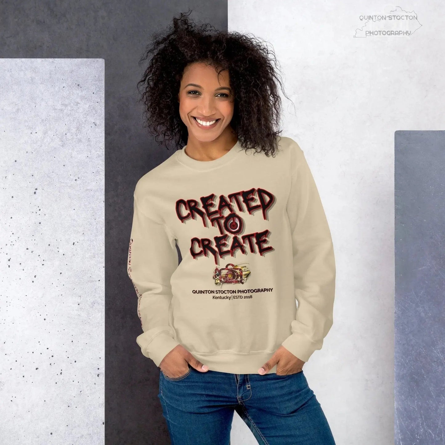 Artistic Graphic Design - Created to Create - Crewneck Sweatshirt - Unisex Heavy Blend - Quinton  Stocton Photography Quinton Stocton Photography Sweatshirt  Quinton Stocton Photography