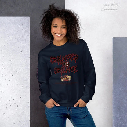Artistic Graphic Design - Created to Create - Crewneck Sweatshirt - Unisex Heavy Blend - Quinton  Stocton Photography Quinton Stocton Photography Sweatshirt  Quinton Stocton Photography