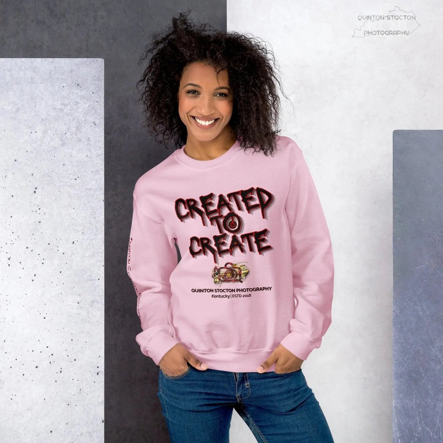 Artistic Graphic Design - Created to Create - Crewneck Sweatshirt - Unisex Heavy Blend - Quinton  Stocton Photography Quinton Stocton Photography Sweatshirt  Quinton Stocton Photography