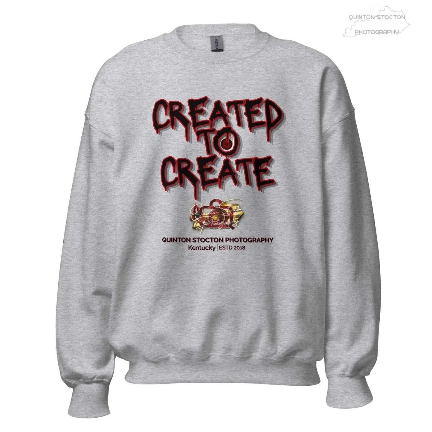 Artistic Graphic Design - Created to Create - Crewneck Sweatshirt - Unisex Heavy Blend - Quinton  Stocton Photography Quinton Stocton Photography Sweatshirt  Quinton Stocton Photography