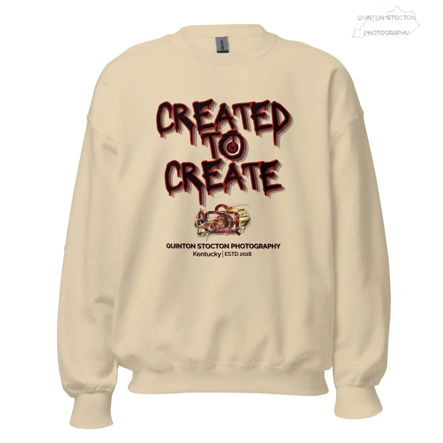 Artistic Graphic Design - Created to Create - Crewneck Sweatshirt - Unisex Heavy Blend - Quinton  Stocton Photography Quinton Stocton Photography Sweatshirt  Quinton Stocton Photography