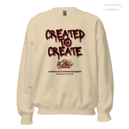 Artistic Graphic Design - Created to Create - Crewneck Sweatshirt - Unisex Heavy Blend - Quinton  Stocton Photography Quinton Stocton Photography Sweatshirt  Quinton Stocton Photography