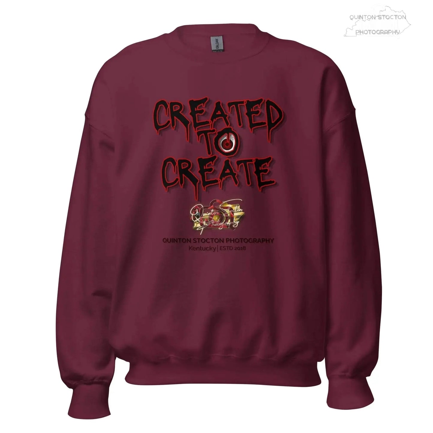 Artistic Graphic Design - Created to Create - Crewneck Sweatshirt - Unisex Heavy Blend - Quinton  Stocton Photography Quinton Stocton Photography Sweatshirt  Quinton Stocton Photography