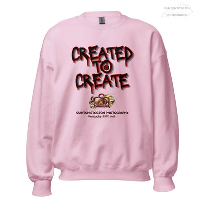 Artistic Graphic Design - Created to Create - Crewneck Sweatshirt - Unisex Heavy Blend - Quinton  Stocton Photography Quinton Stocton Photography Sweatshirt  Quinton Stocton Photography