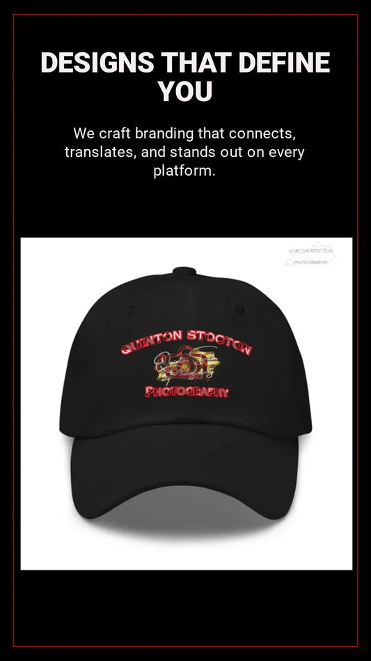 Printful Quinton Stocton Photography DTFlex Logo Hat - Adjustable Cotton Twill - Apparel & Accessories > Clothing Accessories > Hats > Baseball Caps Hat-