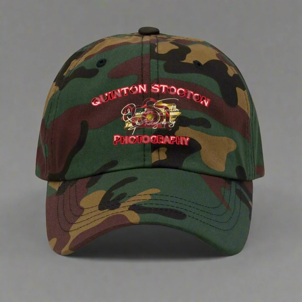 Printful Quinton Stocton Photography DTFlex Logo Hat - Adjustable Cotton Twill - Apparel & Accessories > Clothing Accessories > Hats > Baseball Caps Hat-