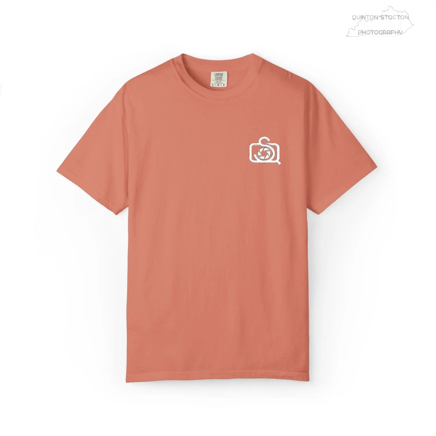 Comfort Colors 1717 Unisex Tee Left Chest Quinton Stocton Photography Monogram Logo by Printify T-Shirt 33.99 Quinton Stocton Photography Terracotta / 2XL