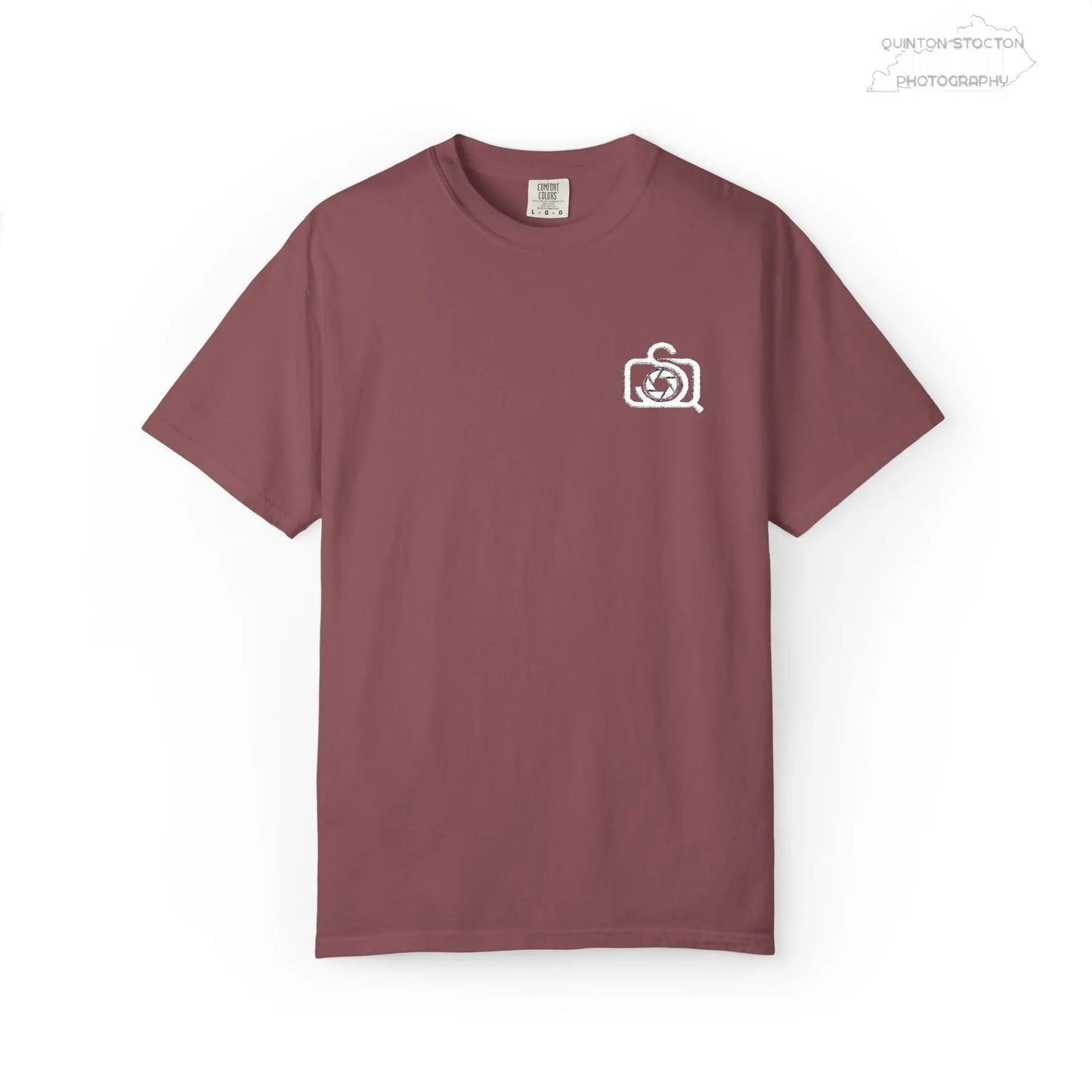Comfort Colors 1717 Unisex Tee Left Chest Quinton Stocton Photography Monogram Logo by Printify T-Shirt 39.99 Quinton Stocton Photography Brick / 4XL