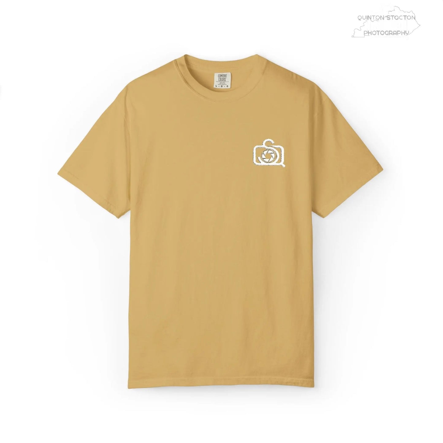 Comfort Colors 1717 Unisex Tee Left Chest Quinton Stocton Photography Monogram Logo by Printify T-Shirt 33.99 Quinton Stocton Photography Mustard / 2XL