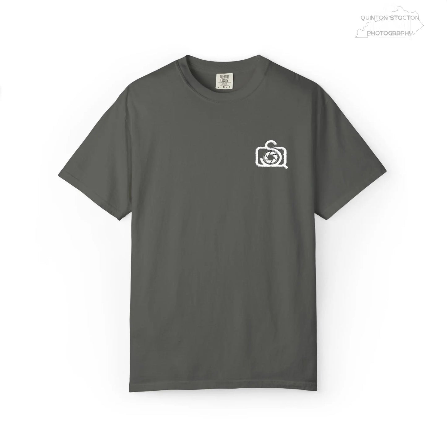 Comfort Colors 1717 Unisex Tee Left Chest Quinton Stocton Photography Monogram Logo by Printify T-Shirt 39.99 Quinton Stocton Photography Pepper / 4XL