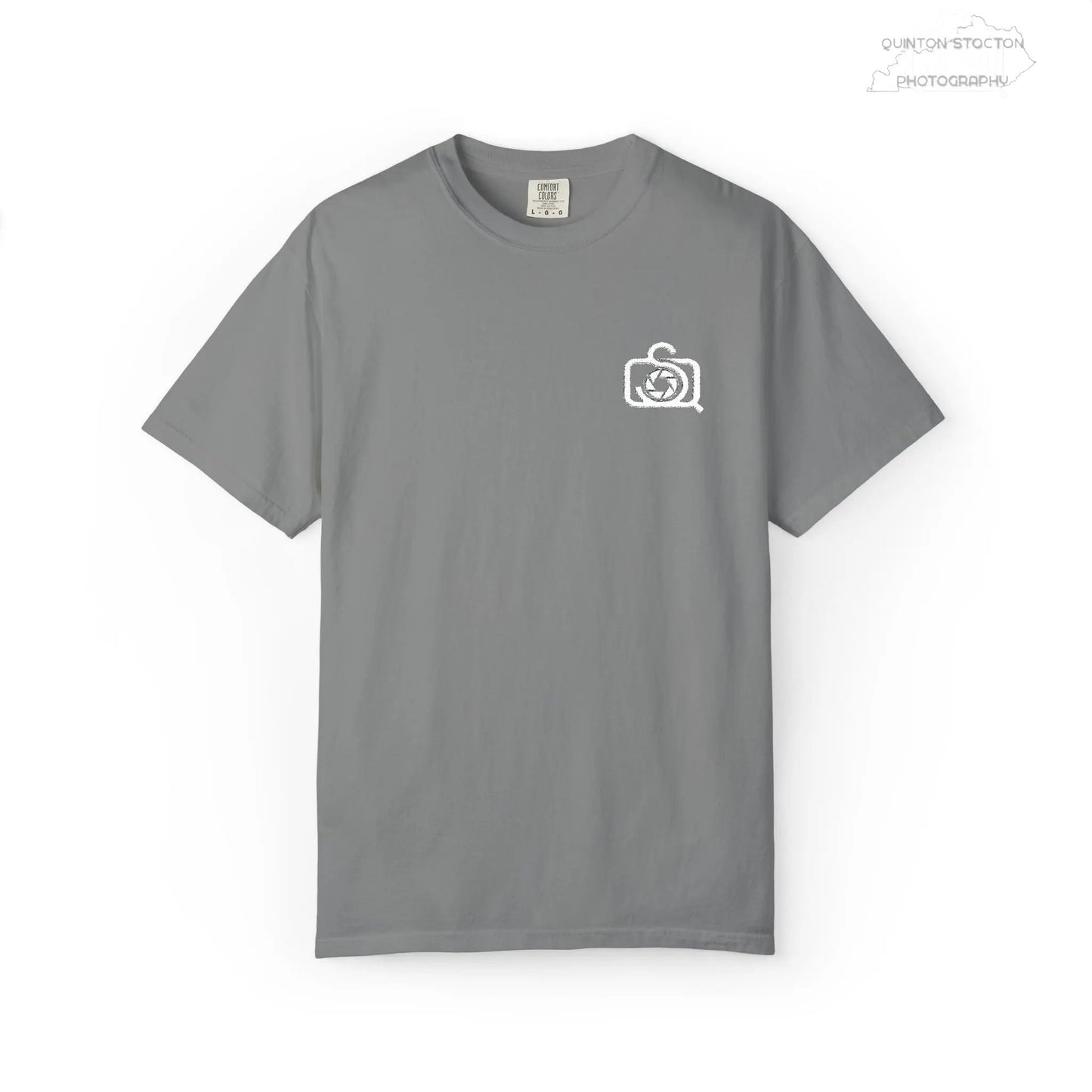 Comfort Colors 1717 Unisex Tee Left Chest Quinton Stocton Photography Monogram Logo by Printify T-Shirt 39.99 Quinton Stocton Photography Grey / 4XL