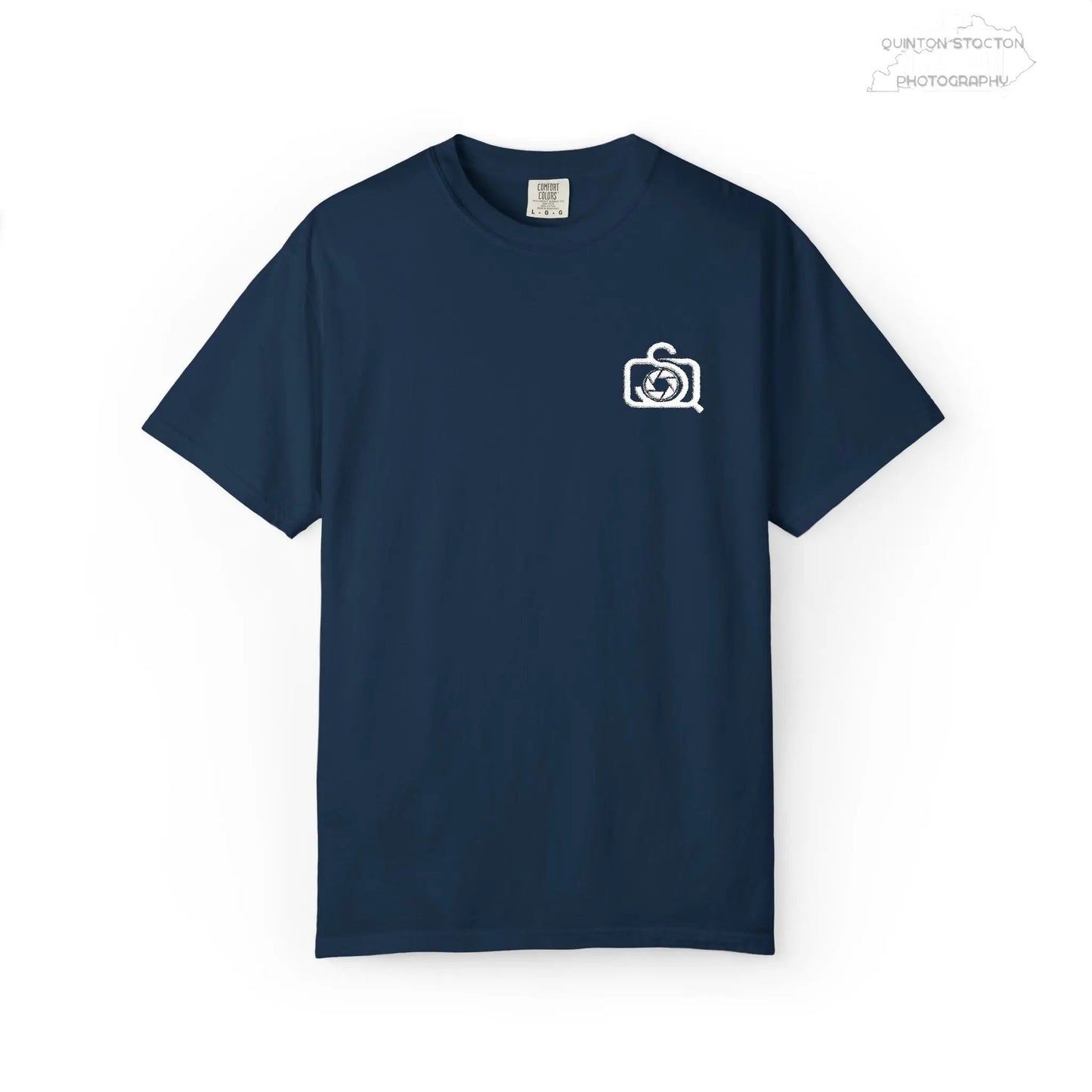 Comfort Colors 1717 Unisex Tee Left Chest Quinton Stocton Photography Monogram Logo by Printify T-Shirt 36.99 Quinton Stocton Photography True Navy / 3XL