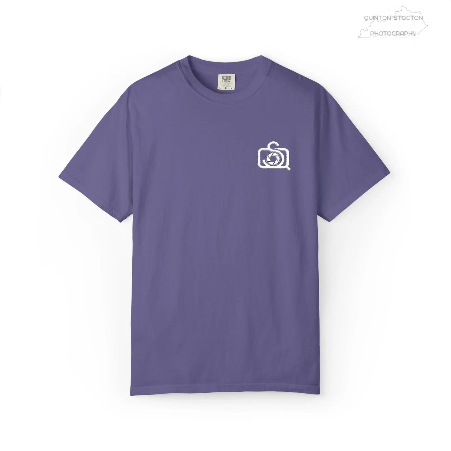 Comfort Colors 1717 Unisex Tee Left Chest Quinton Stocton Photography Monogram Logo by Printify T-Shirt 33.99 Quinton Stocton Photography Grape / 2XL