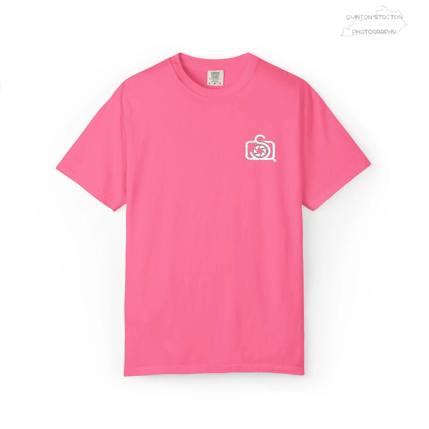 Comfort Colors 1717 Unisex Tee Left Chest Quinton Stocton Photography Monogram Logo by Printify T-Shirt 33.99 Quinton Stocton Photography Crunchberry / 2XL