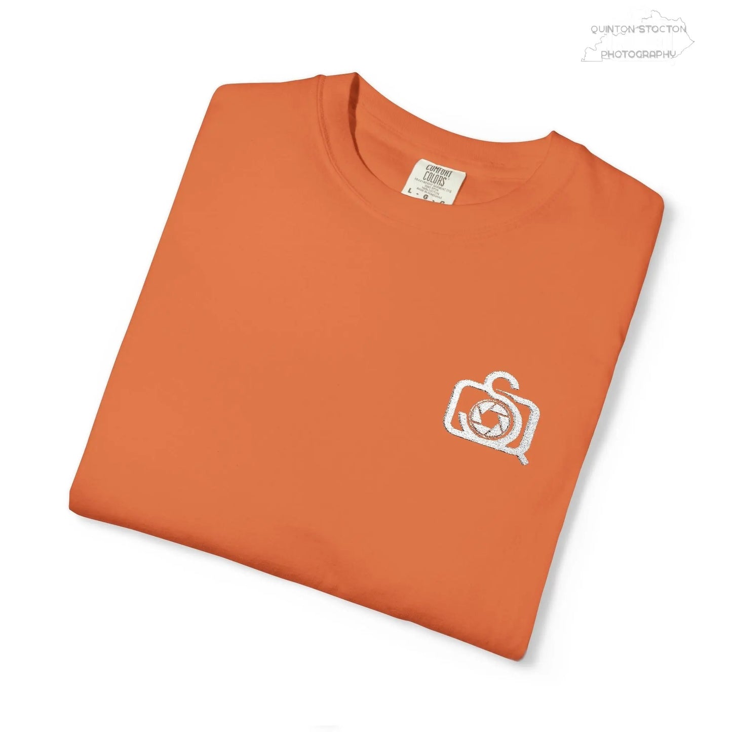 Comfort Colors 1717 Unisex Tee Left Chest Quinton Stocton Photography Monogram Logo by Printify T-Shirt  Quinton Stocton Photography