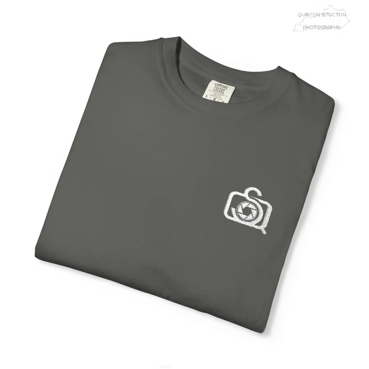 Comfort Colors 1717 Unisex Tee Left Chest Quinton Stocton Photography Monogram Logo by Printify T-Shirt  Quinton Stocton Photography