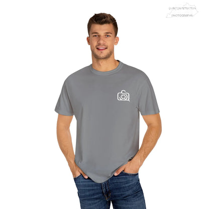 Comfort Colors 1717 Unisex Tee Left Chest Quinton Stocton Photography Monogram Logo by Printify T-Shirt  Quinton Stocton Photography