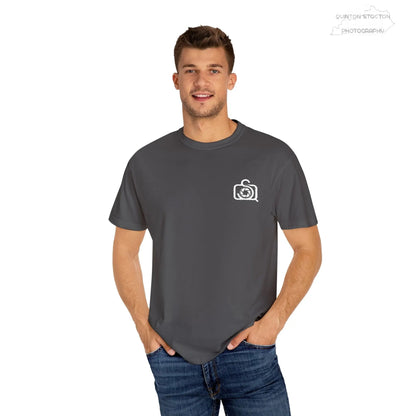 Comfort Colors 1717 Unisex Tee Left Chest Quinton Stocton Photography Monogram Logo by Printify T-Shirt  Quinton Stocton Photography
