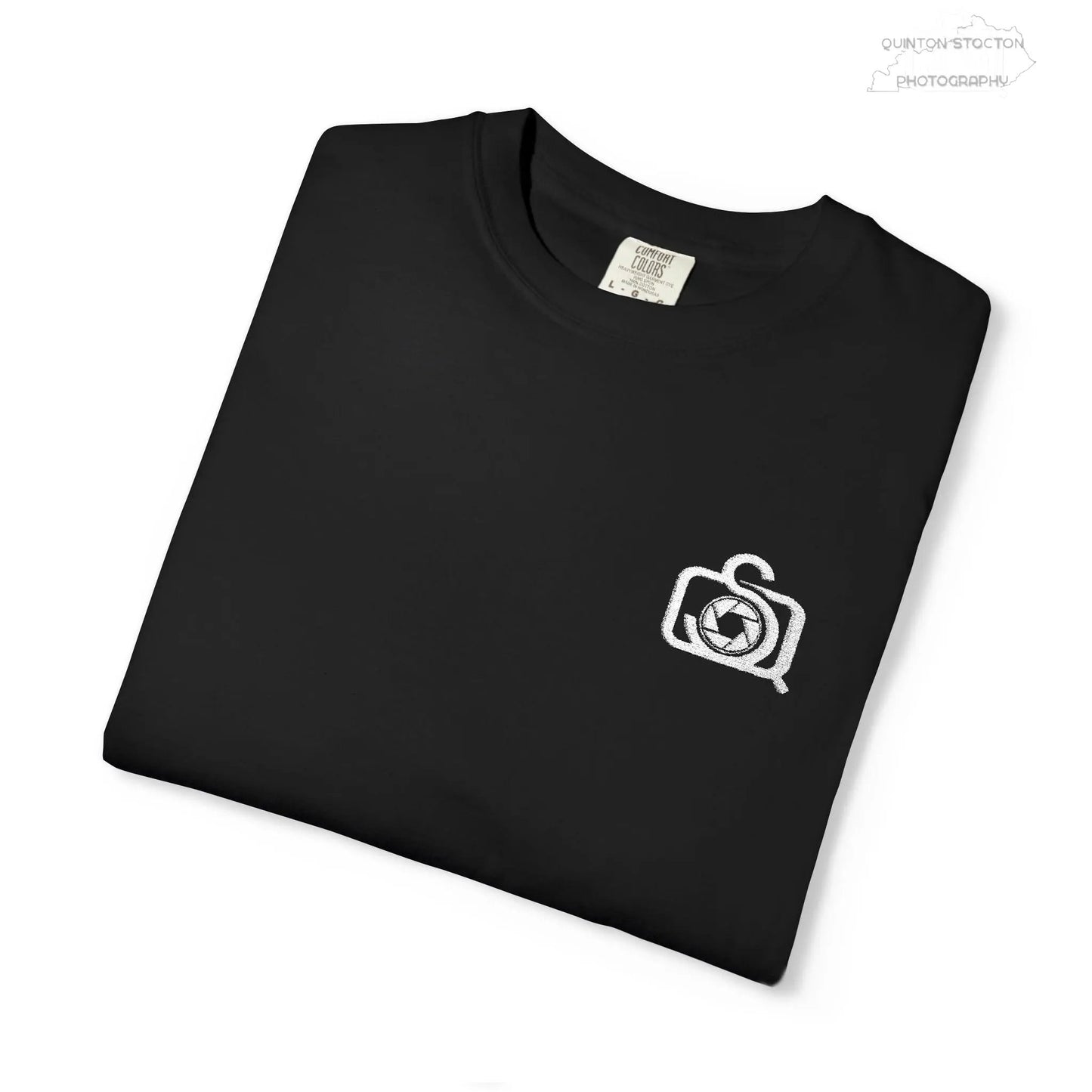 Comfort Colors 1717 Unisex Tee Left Chest Quinton Stocton Photography Monogram Logo by Printify T-Shirt  Quinton Stocton Photography