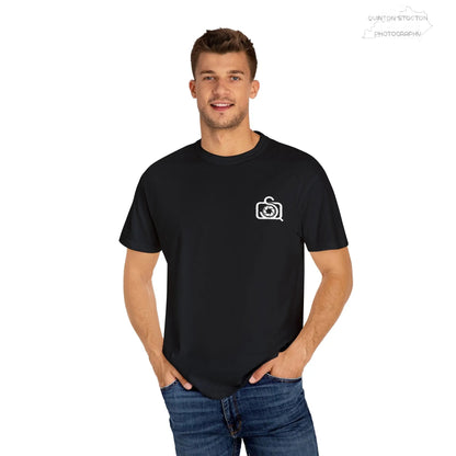 Comfort Colors 1717 Unisex Tee Left Chest Quinton Stocton Photography Monogram Logo by Printify T-Shirt  Quinton Stocton Photography